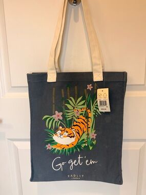 Radley London Women's Year of The Tiger Medium Open Top Canvas Tote Blue